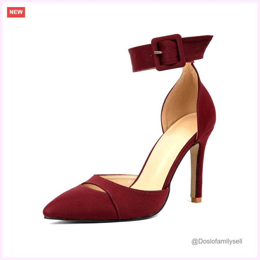 Stiletto Heels Pumps Pointed Toe Ankle Strap Dress Sandals Wedding Party